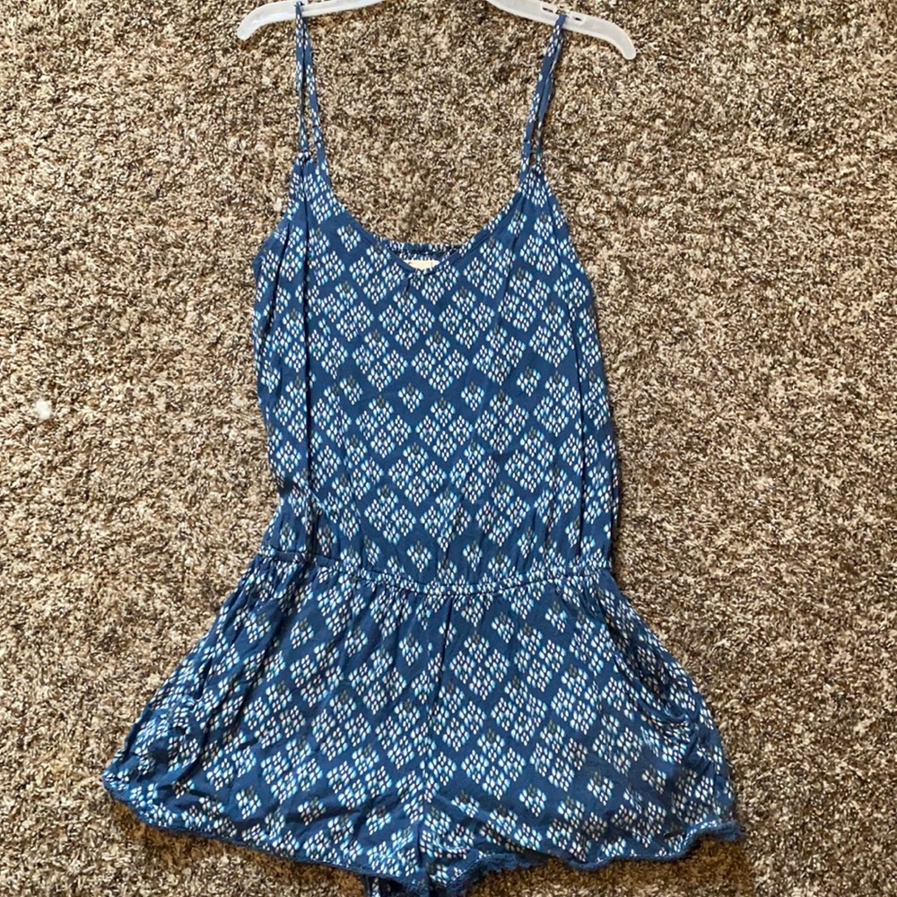 Blue Printed Romper